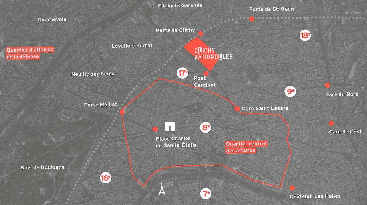 Plan de situation - Clichy-Batignolles dans Paris